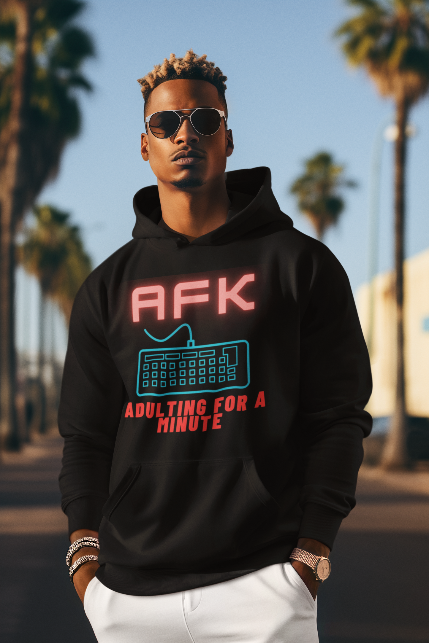 AFK Adulting for a Minute Hoodie - Unisex Comfortable Sweatshirt for Gamers