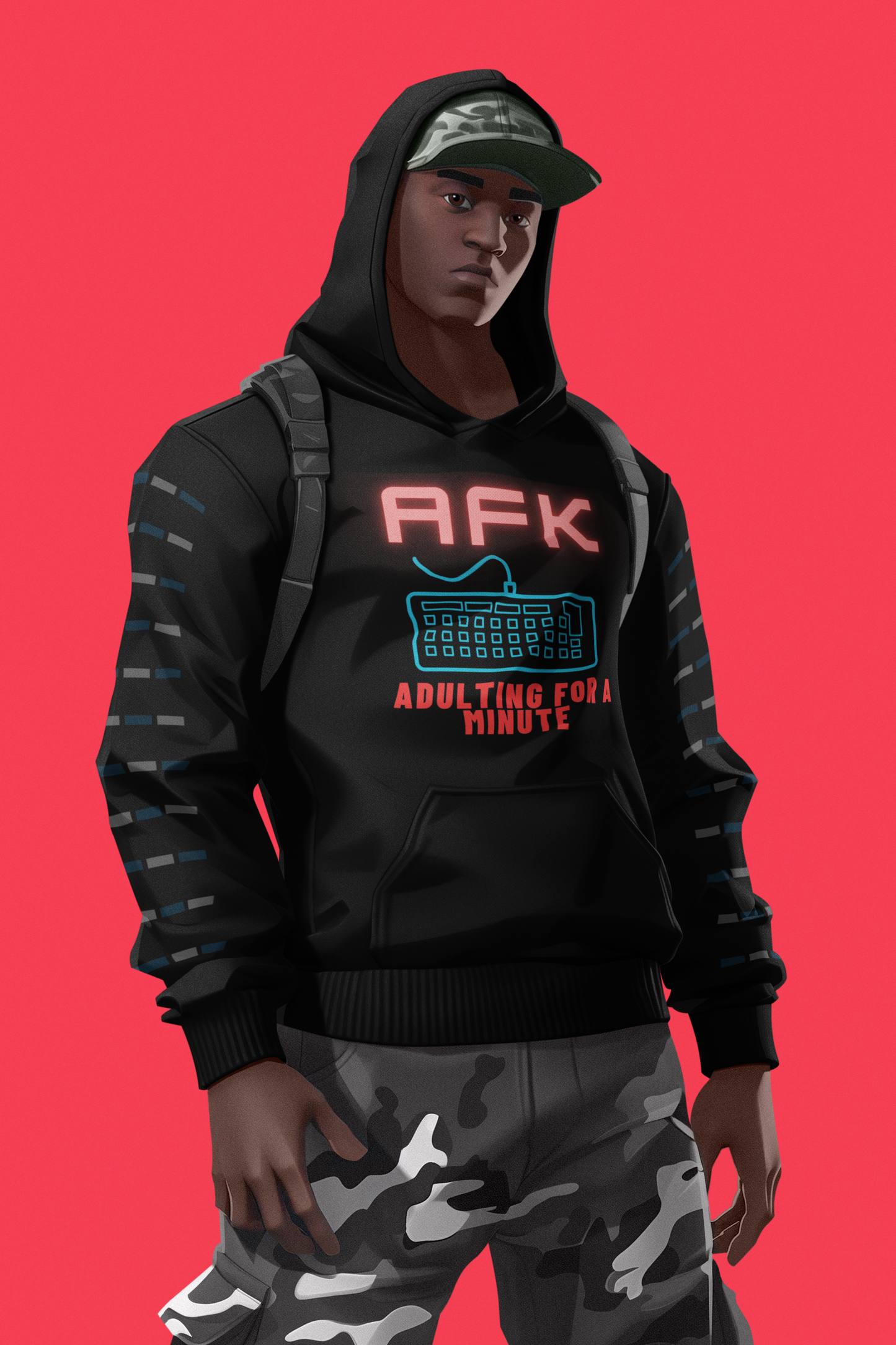 AFK Adulting for a Minute Hoodie - Unisex Comfortable Sweatshirt for Gamers